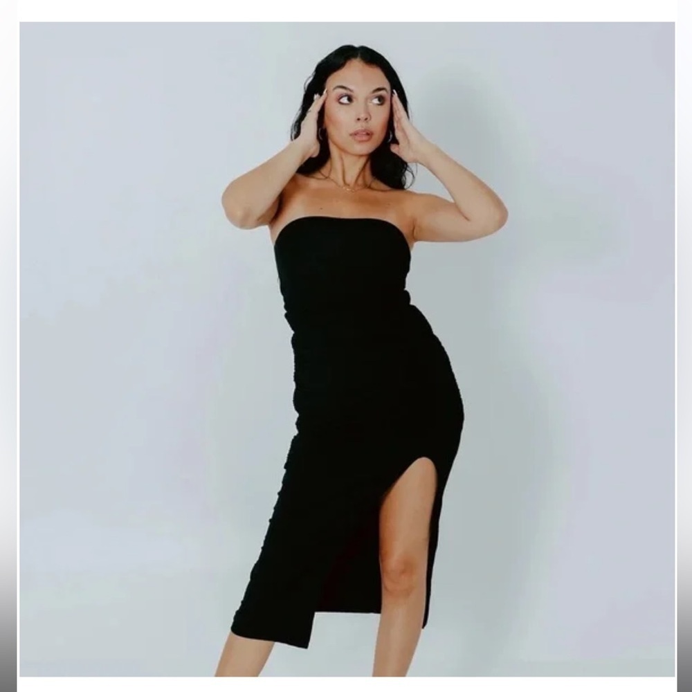 NWT Klassy Network Tube Top Brami Dress size xl black